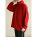 For Spring Turtleneck red knitwear fashion patchwork knitted pullover