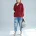 autumn burgundy casual cotton coats chunky oversize hooded long sleeve short cardigans outwear