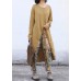 Aesthetic o neck knit outwear oversize yellow asymmetric knitted jackets