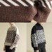 Vintage high neck black knit tops plus size clothing wild sweater tops