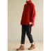 For Spring Turtleneck red knitwear fashion patchwork knitted pullover