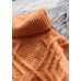 Cozy orange knitted top thick spring fashion high neck sweaters