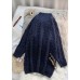 Cute navyBlouse thickplussize high neck knit tops
