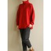 For Spring Turtleneck red knitwear fashion patchwork knitted pullover