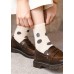 Simple Embroidery Print Cotton Mid Calf Socks