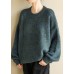 Chunky o neck army green sweaters trendy plus size wild knit blouse