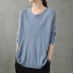 French blue clothes For Women o neck Plus Size Clothing fall top