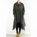 2021 winter woolen coats green cross asymmetrical cardigans long one button outwear dress