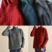 Comfy spring red knit tops fall fashion high neck knit blouse