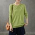 French green blouses for women o neck long sleeve short fall blouse